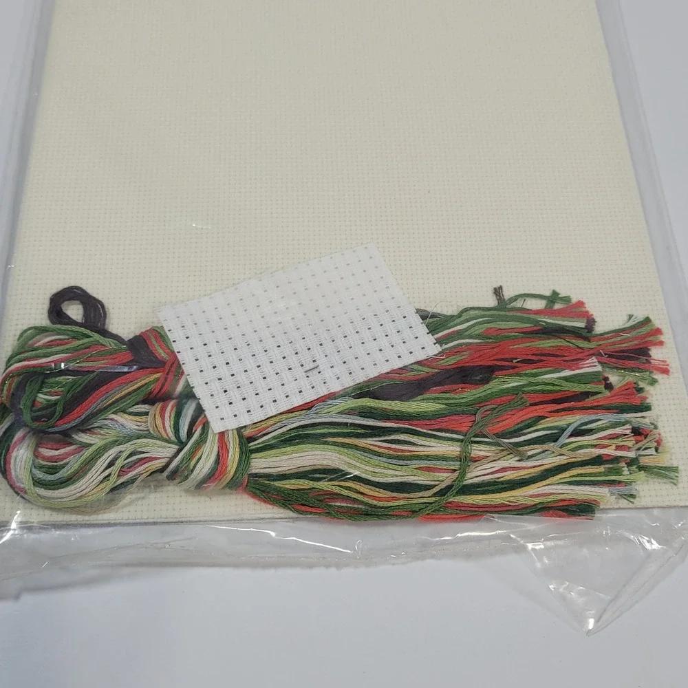 Vintage Janlynn Counted Cross Stitch Kit‎ Holiday Christmas Wreath Village NEW
